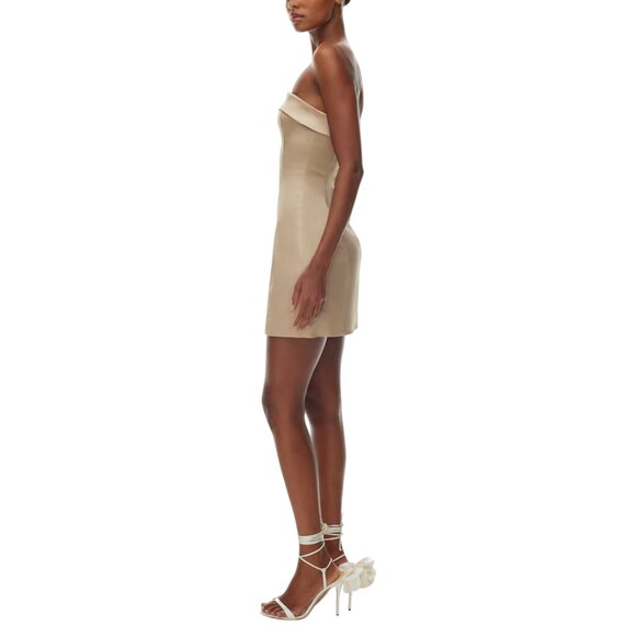 Ten NWT Aritzia Shimmer Satin Tube Dress Satin Look and Silk Feel Sz 12 - Picture 2 of 16
